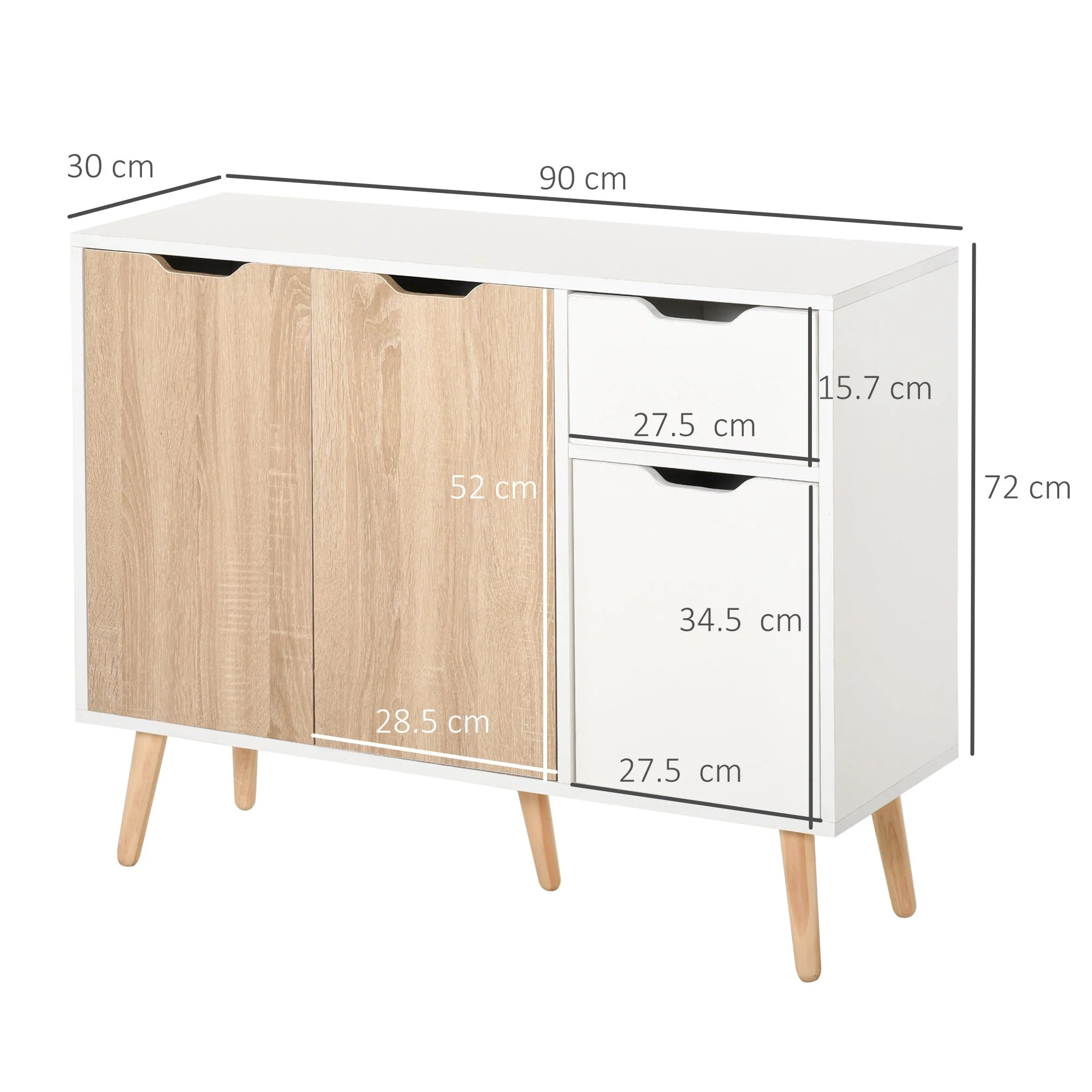 Sideboard Floor Standing Storage Cabinet with Drawer for Bedroom - Image 3