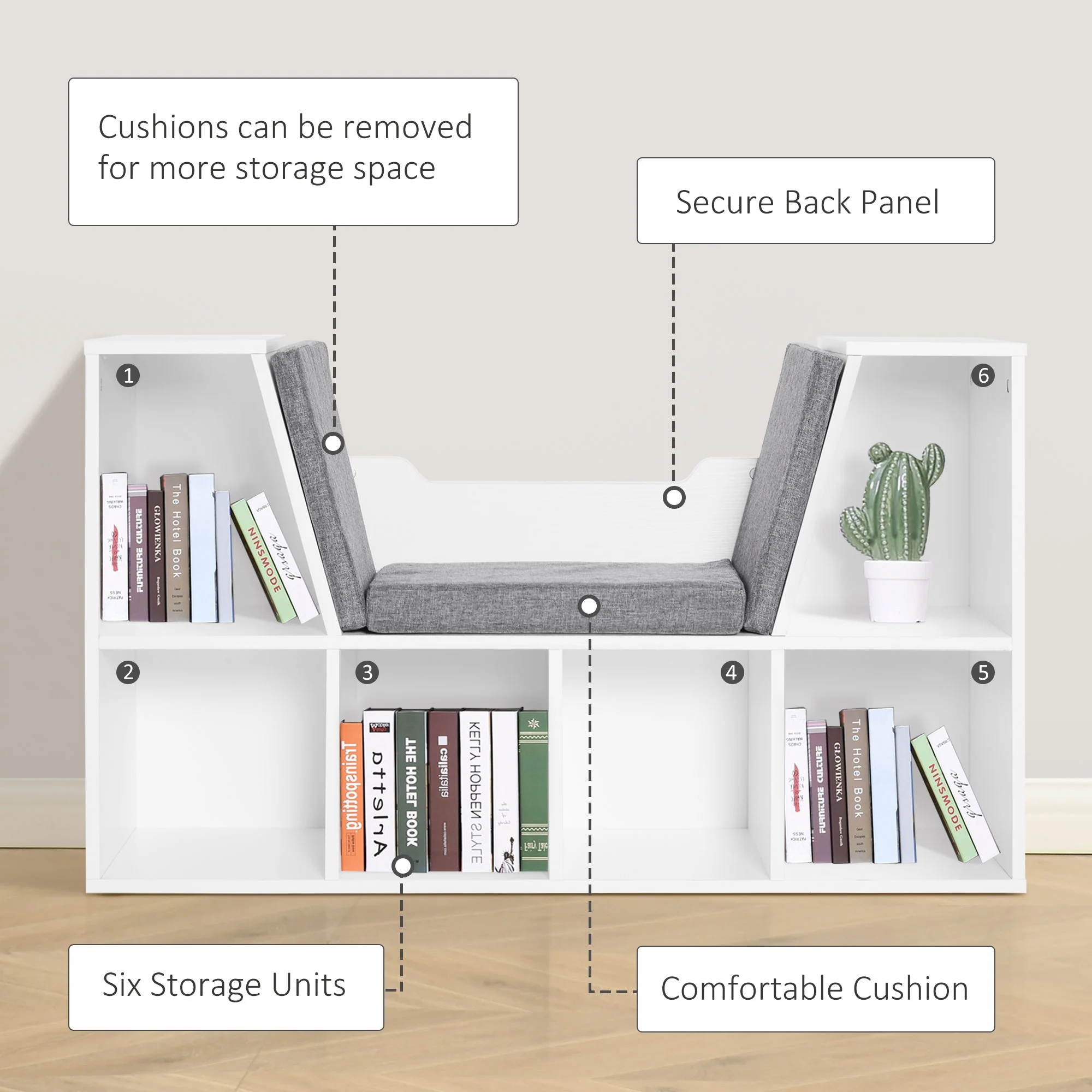 Six-Compartment Bookcase - Image 4