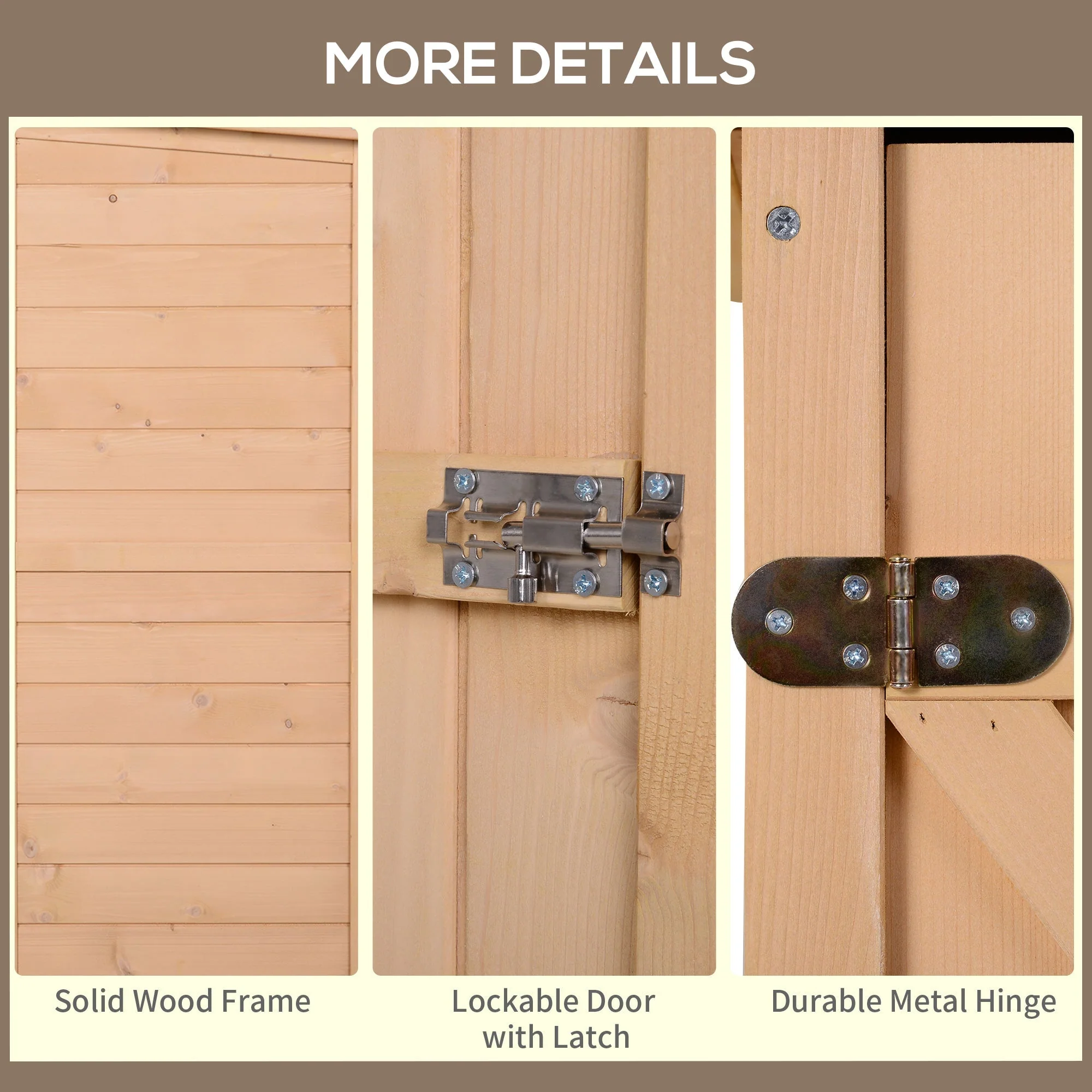 Standard 75cm Single Door Pent Garden Store With Shelves Fir Wood Natural by Steadfast - Image 6