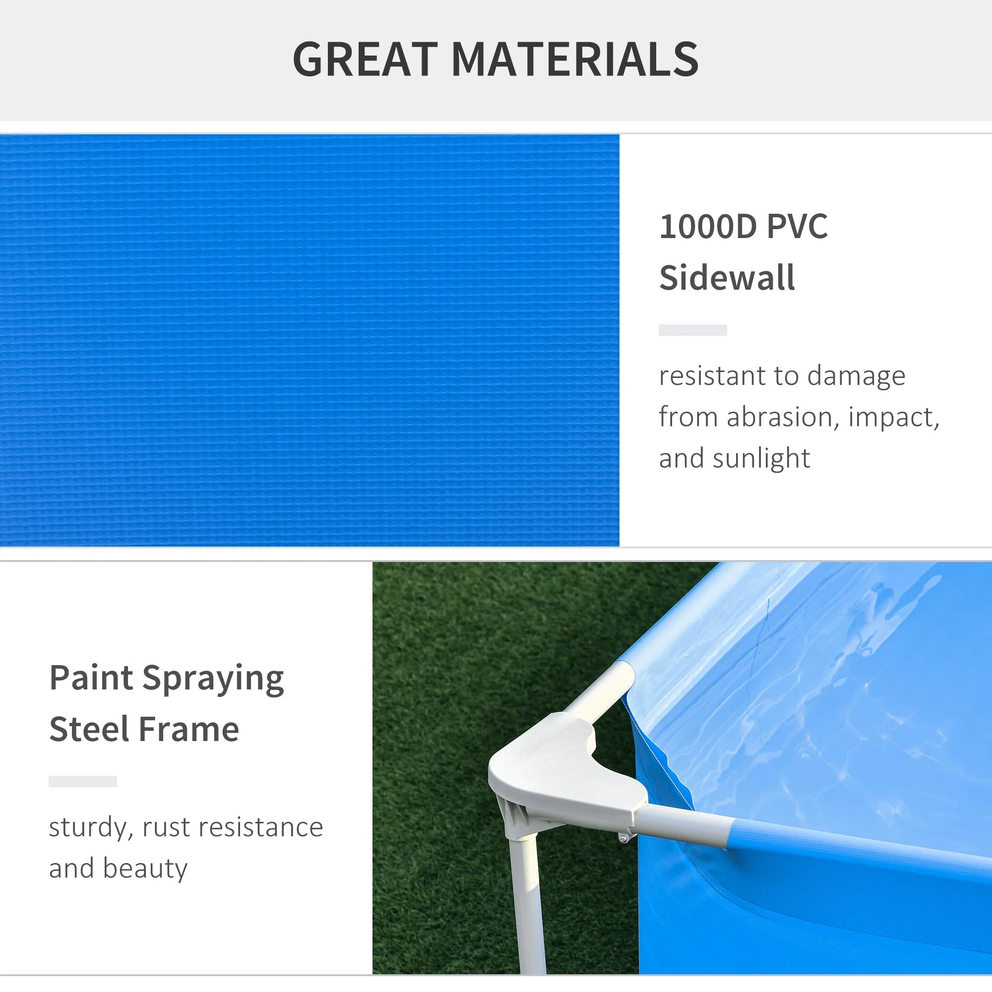 Steel Frame Swimming Pool w/ Filter Pump and Reinforced Sidewalls Rust Resistant - Image 5