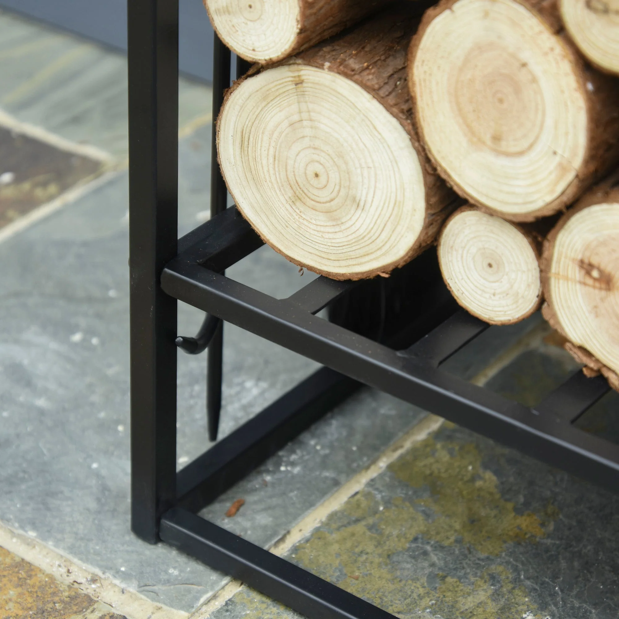 Steel Slatted Log Rack w/ Tools Black - Image 5