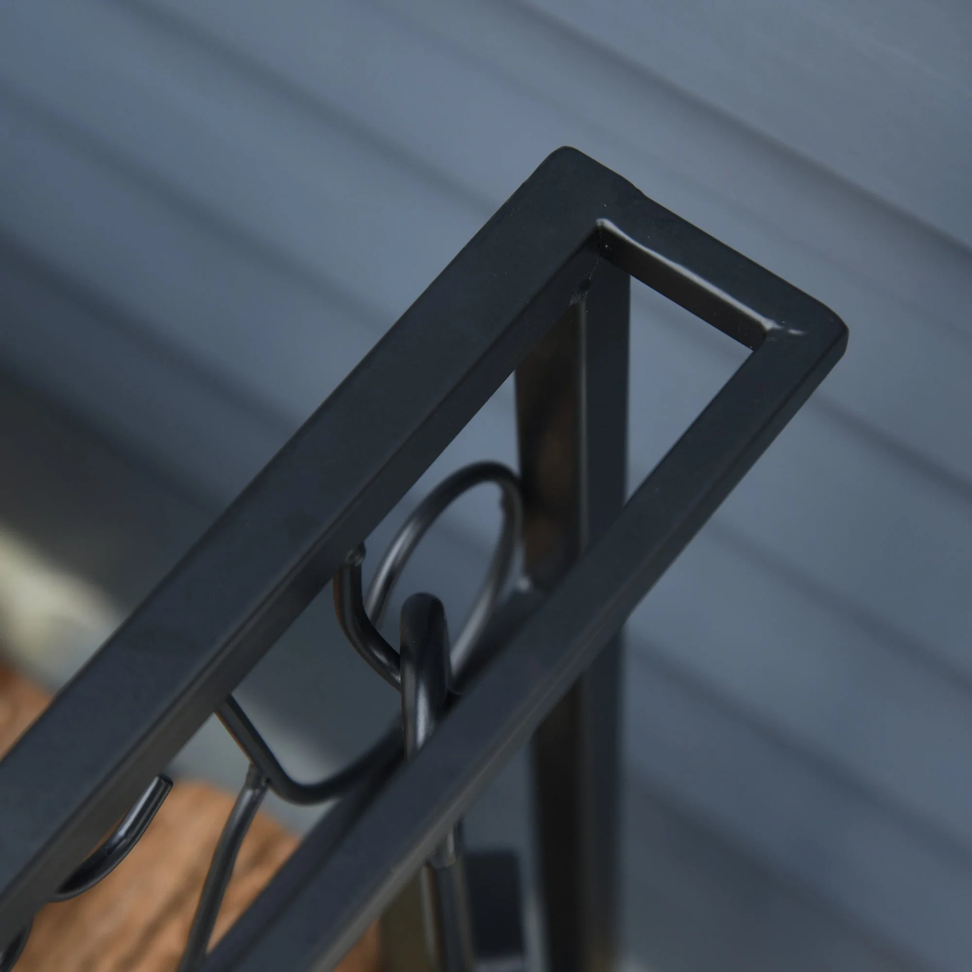 Steel Slatted Log Rack w/ Tools Black - Image 6