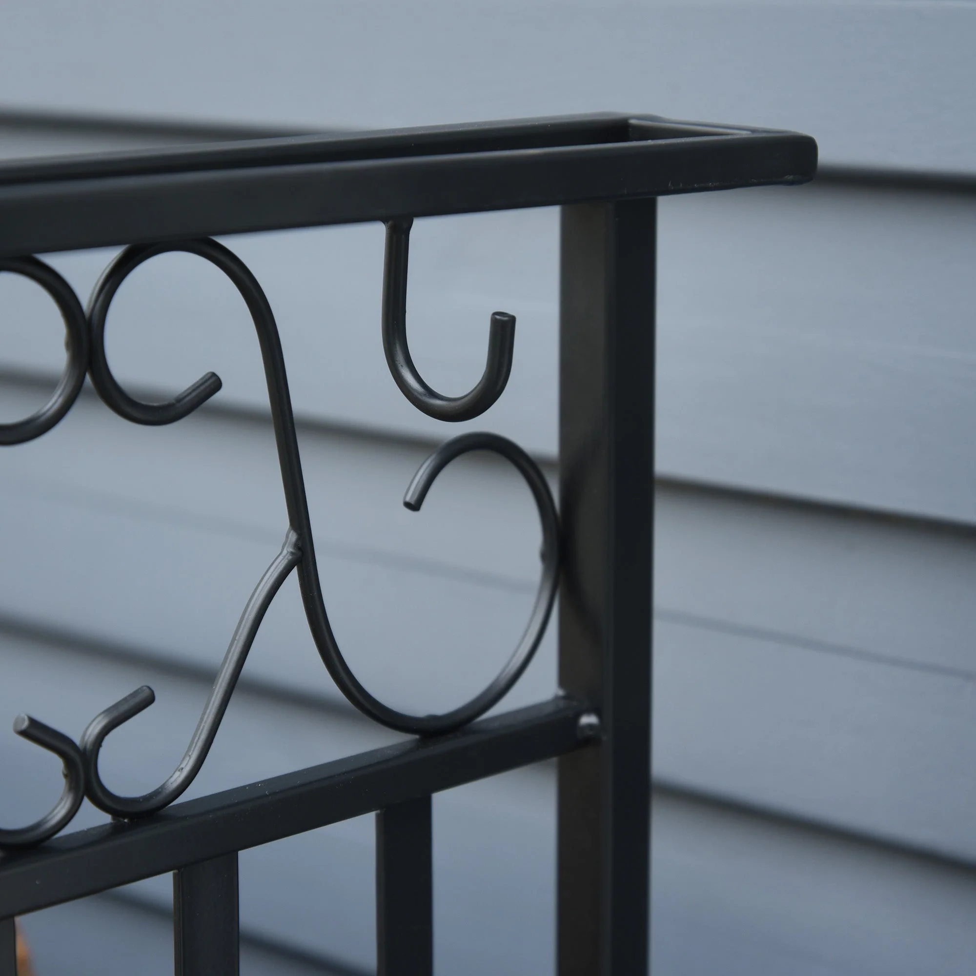 Steel Slatted Log Rack w/ Tools Black - Image 7