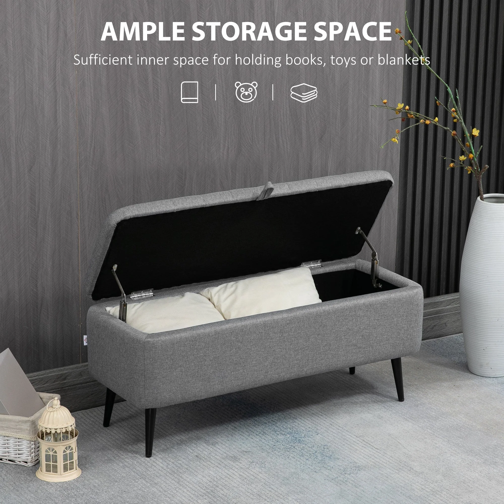 Storage Ottoman with Flip Top - Image 3