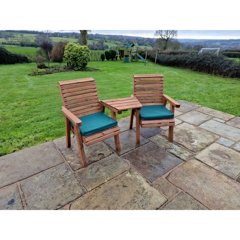 Swedish Redwood Angled Garden Tete a Tete by Croft - 2 Seats - Image 4