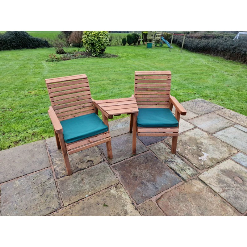 Swedish Redwood Angled Garden Tete a Tete by Croft - 2 Seats - Image 5