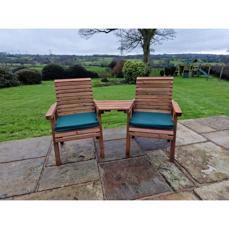 Swedish Redwood Angled Garden Tete a Tete by Croft - 2 Seats - Image 9