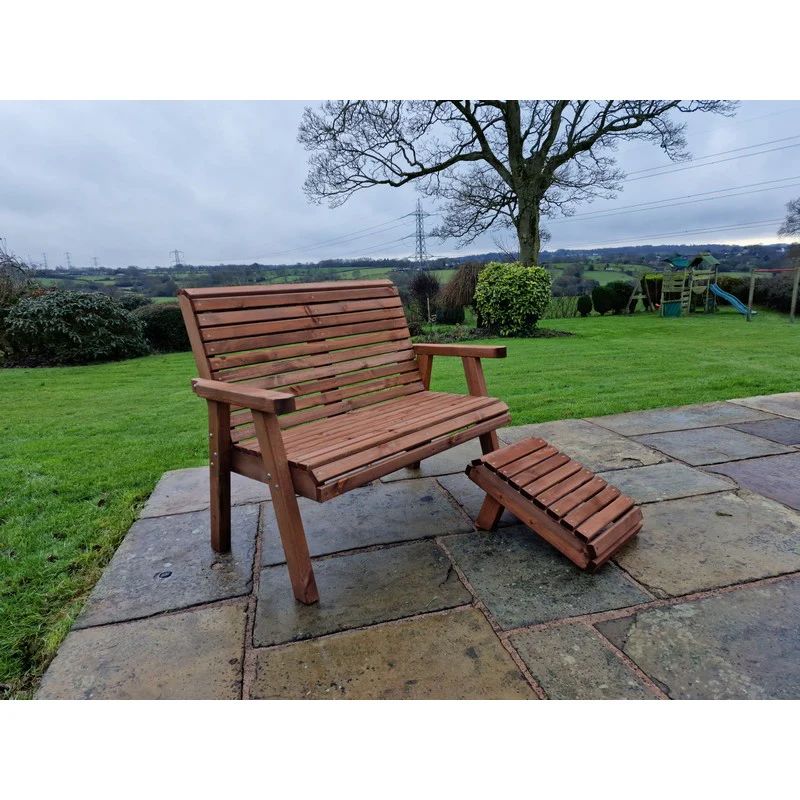 Swedish Redwood Garden Bench by Croft - 2 Seats - Image 3