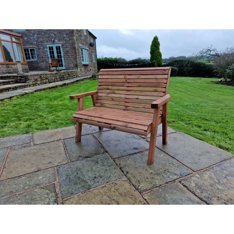 Swedish Redwood Garden Bench by Croft - 2 Seats - Image 4