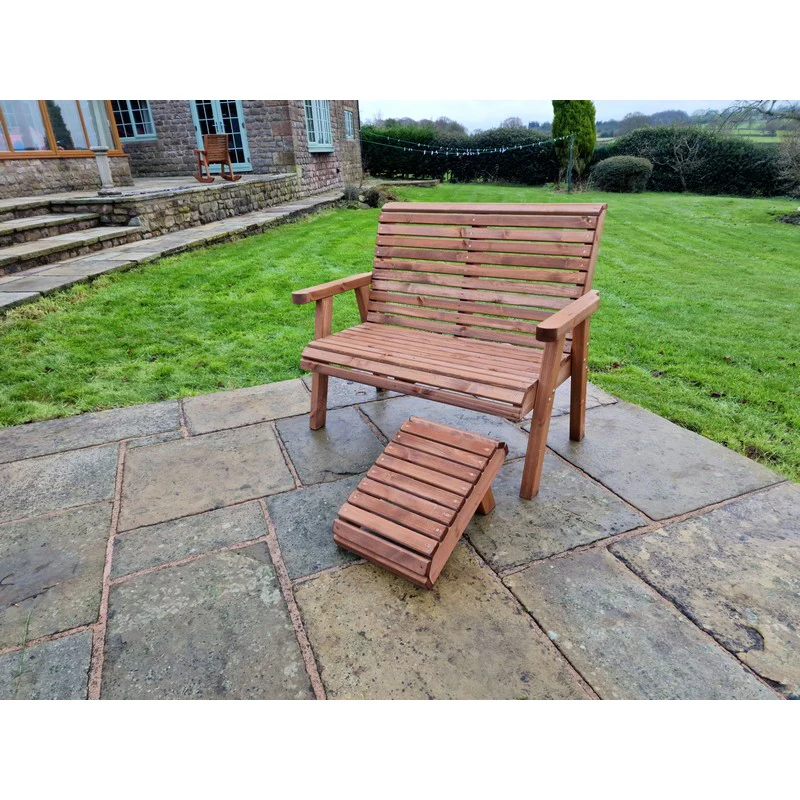 Swedish Redwood Garden Bench by Croft - 2 Seats - Image 6
