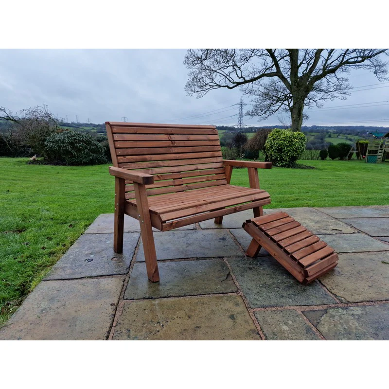 Swedish Redwood Garden Bench by Croft - 2 Seats - Image 7