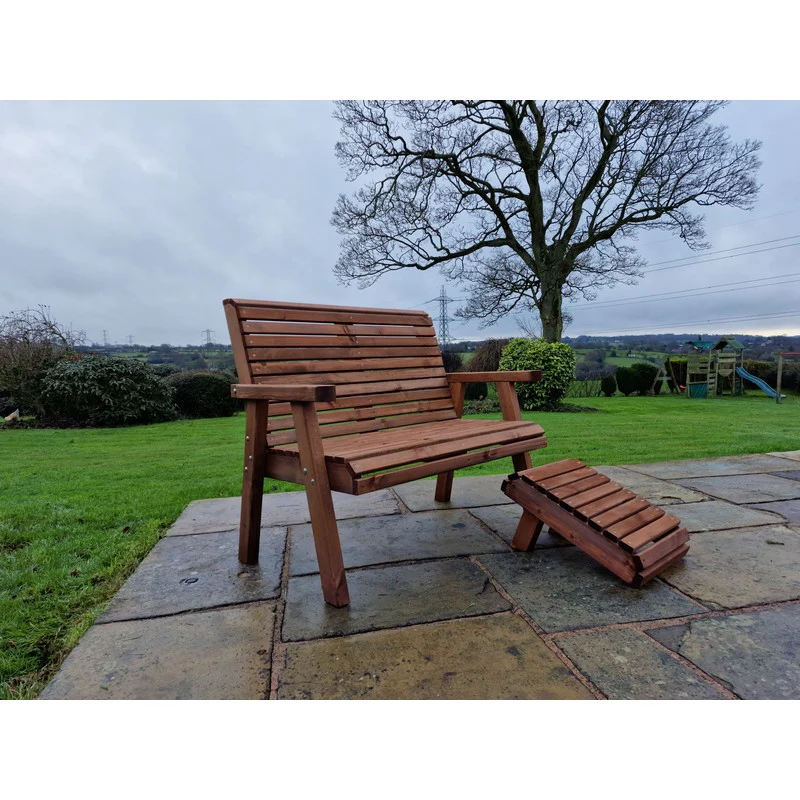 Swedish Redwood Garden Bench by Croft - 2 Seats - Image 8