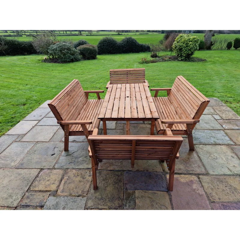Swedish Redwood Garden Furniture Set by Croft - 10 Seats - Image 4