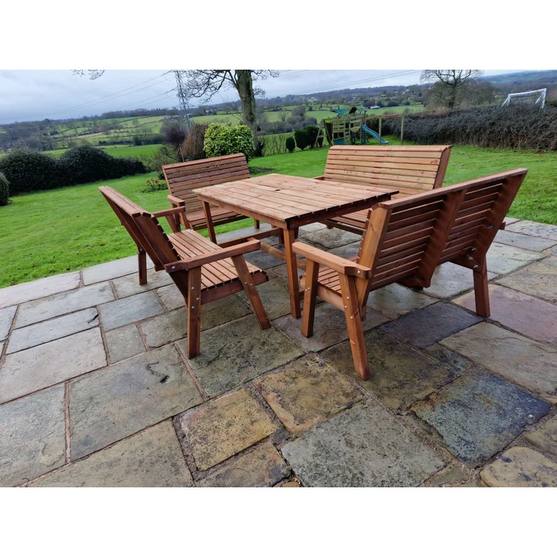 Swedish Redwood Garden Furniture Set by Croft - 10 Seats - Image 7
