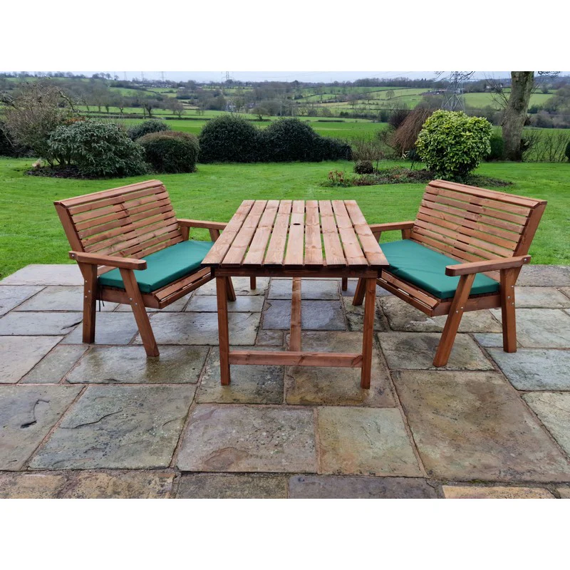 Swedish Redwood Garden Furniture Set by Croft - 4 Seats - Image 5