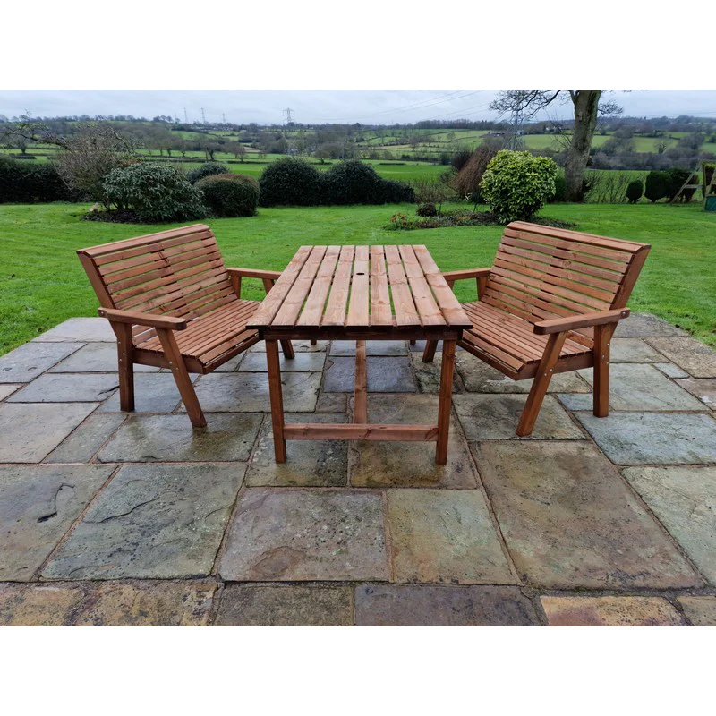 Swedish Redwood Garden Furniture Set by Croft - 4 Seats - Image 6