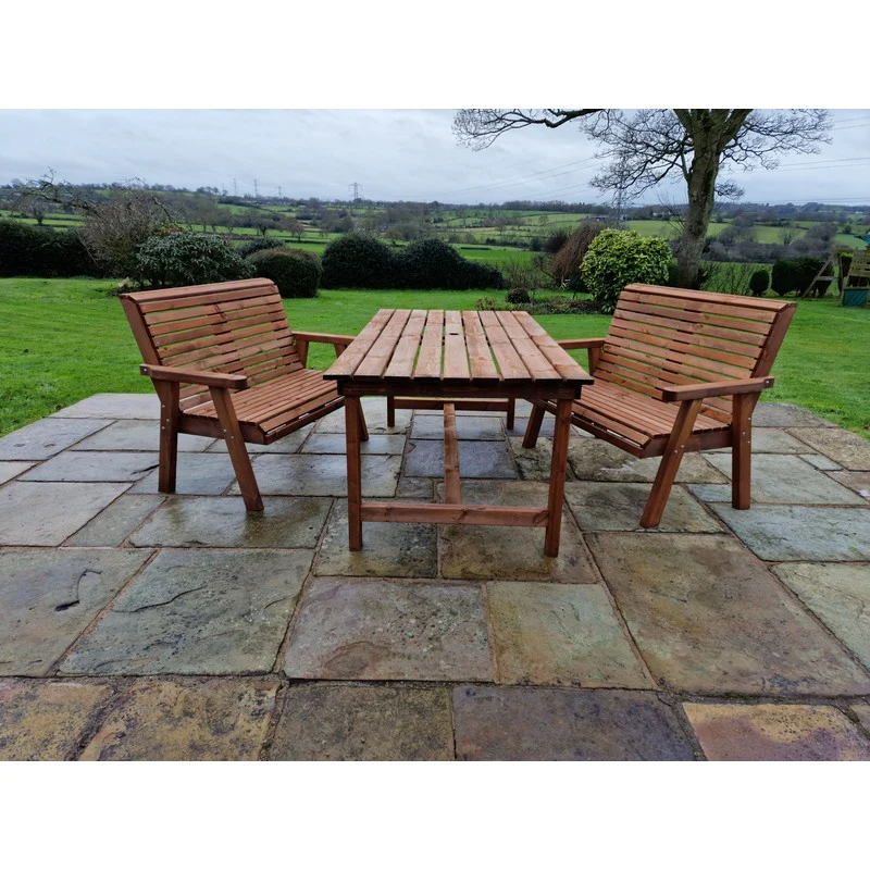 Swedish Redwood Garden Furniture Set by Croft - 4 Seats - Image 7