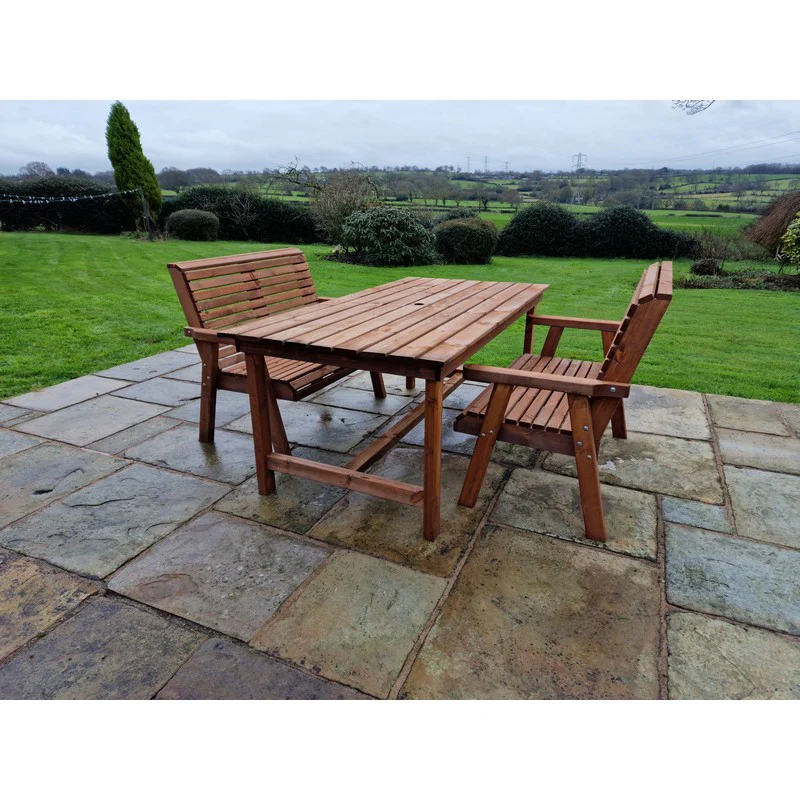 Swedish Redwood Garden Furniture Set by Croft - 4 Seats - Image 8