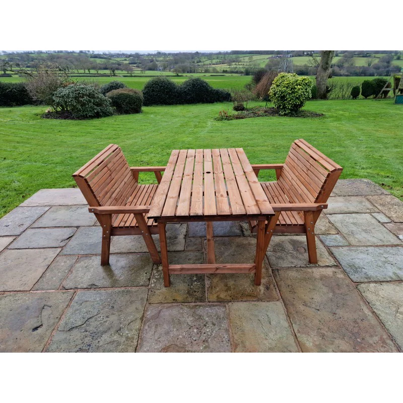 Swedish Redwood Garden Furniture Set by Croft - 4 Seats - Image 9