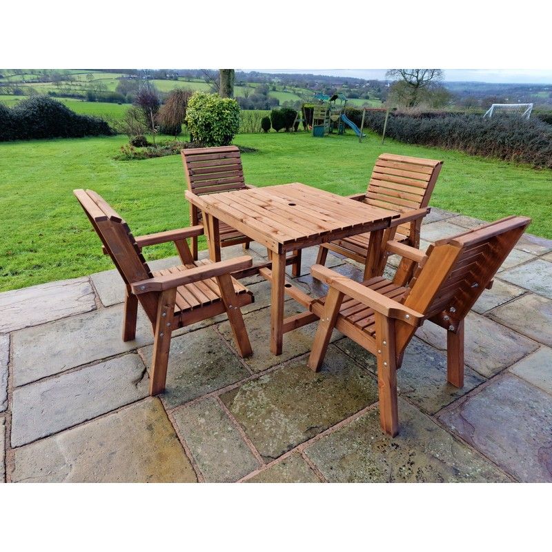 Swedish Redwood Garden Furniture Set by Croft - 4 Seats - Image 12