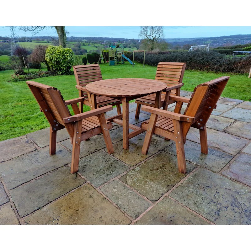 Swedish Redwood Garden Furniture Set by Croft - 4 Seats - Image 3