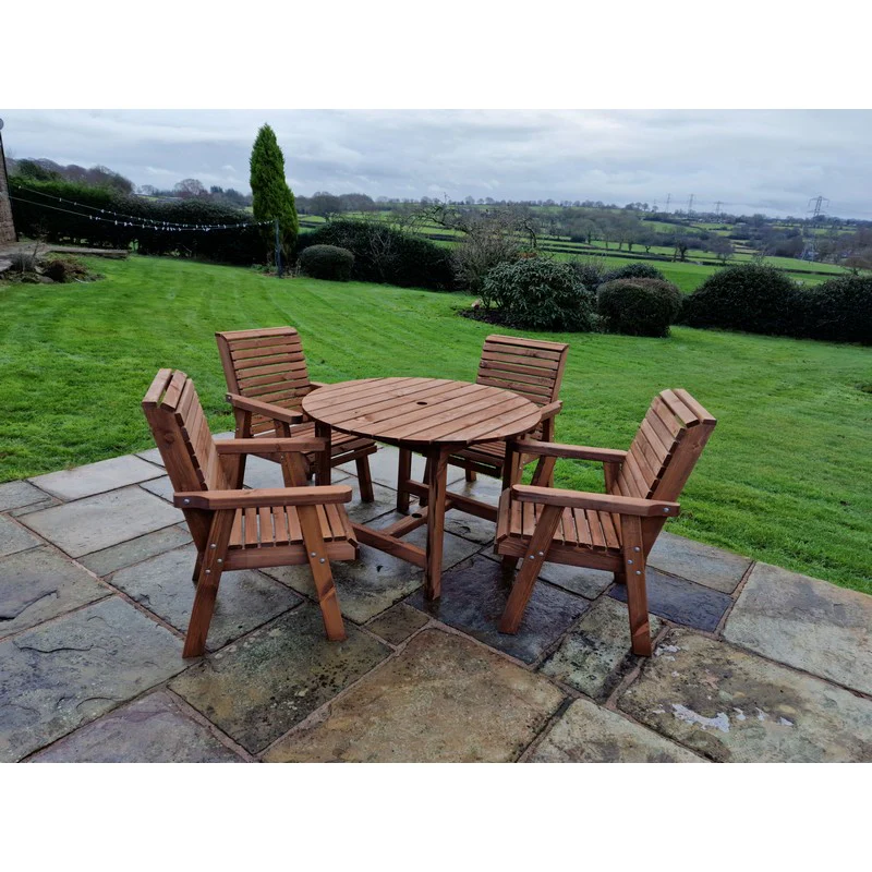 Swedish Redwood Garden Furniture Set by Croft - 4 Seats - Image 8
