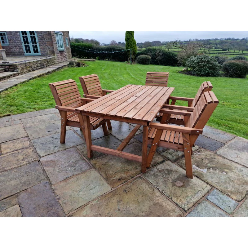 Swedish Redwood Garden Furniture Set by Croft - 5 Seats - Image 8