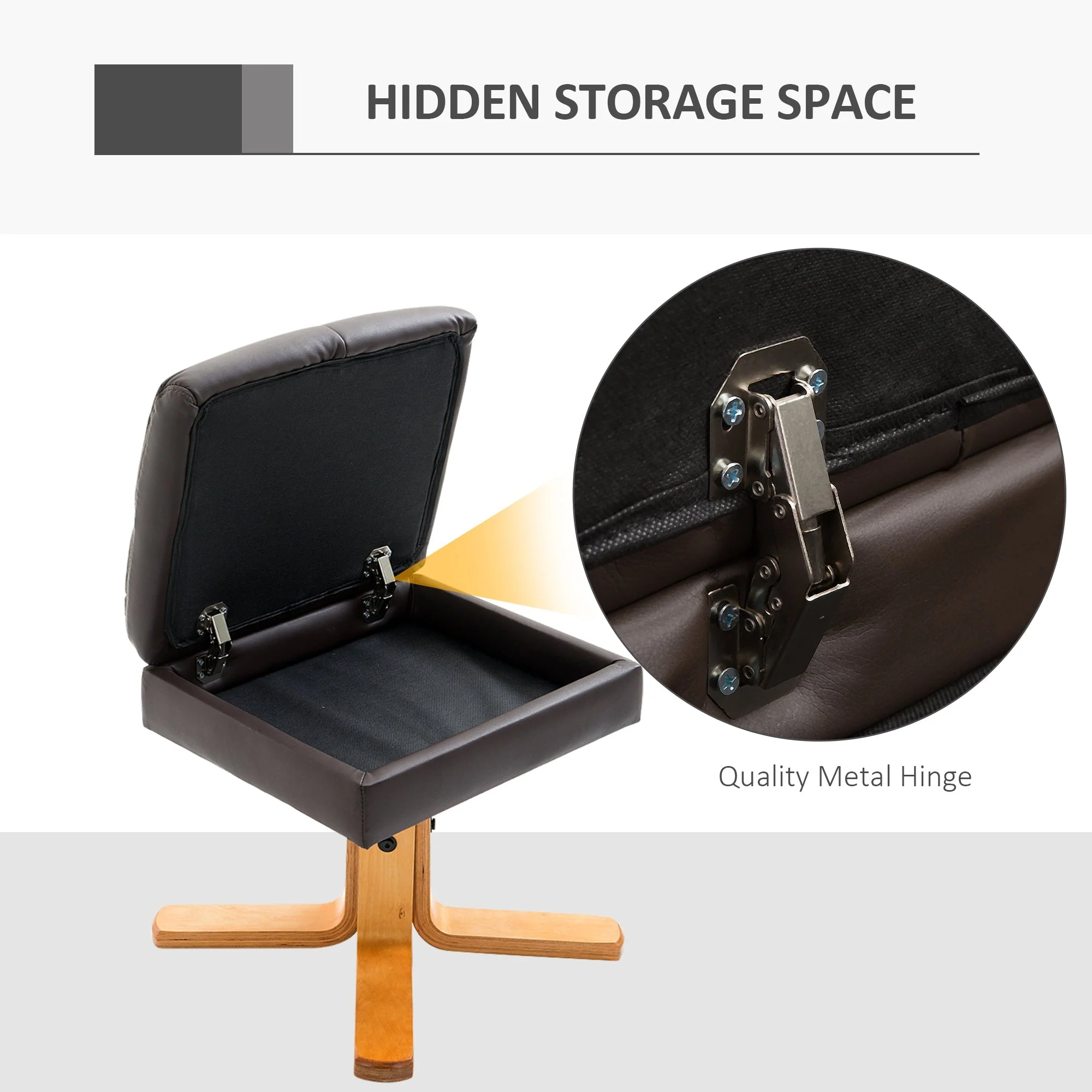 Swivel Recliner Chair and Footstool with Hidden Storage - Image 5