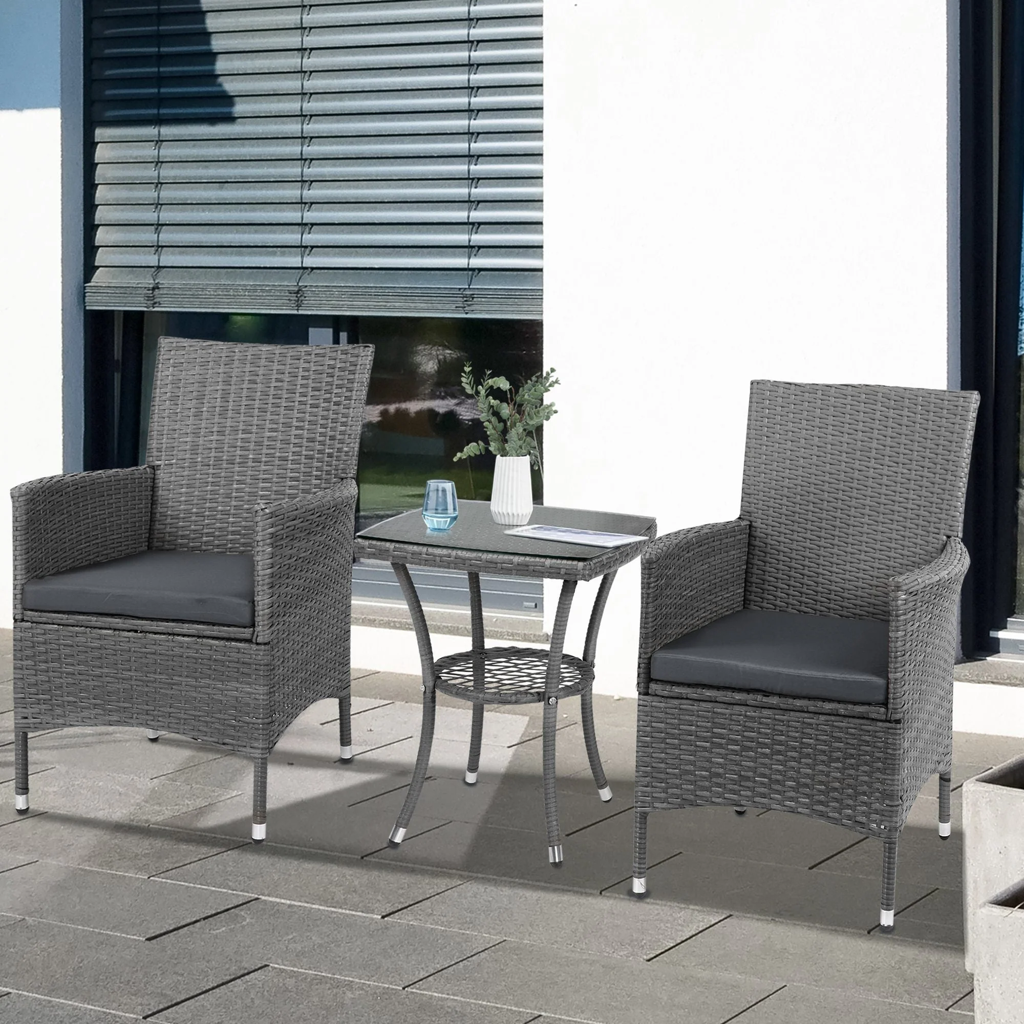 Three-Piece Rattan Chair Set - Image 2