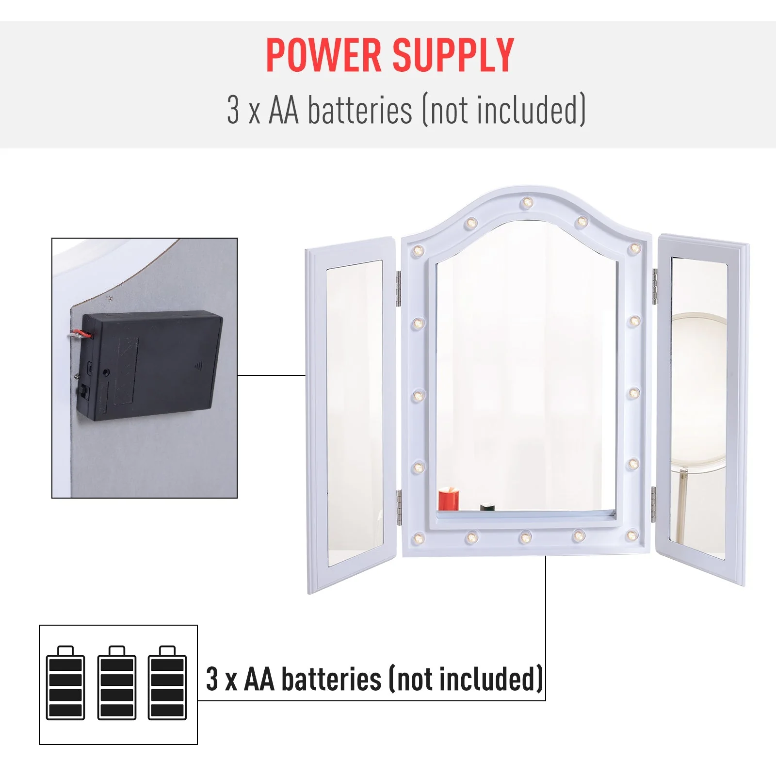 Trifold Freestanding Mirror - Image 6