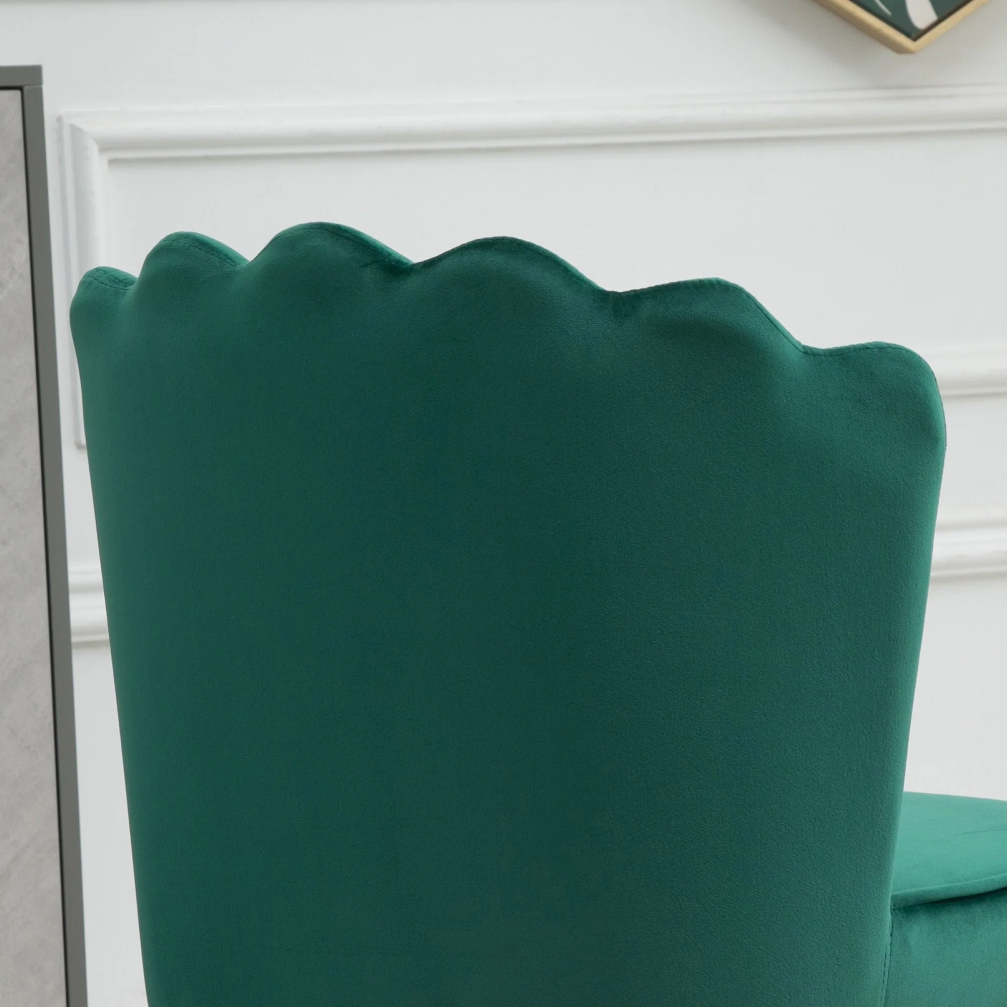 Velvet-Feel Shell Luxe Accent Chair - Image 9
