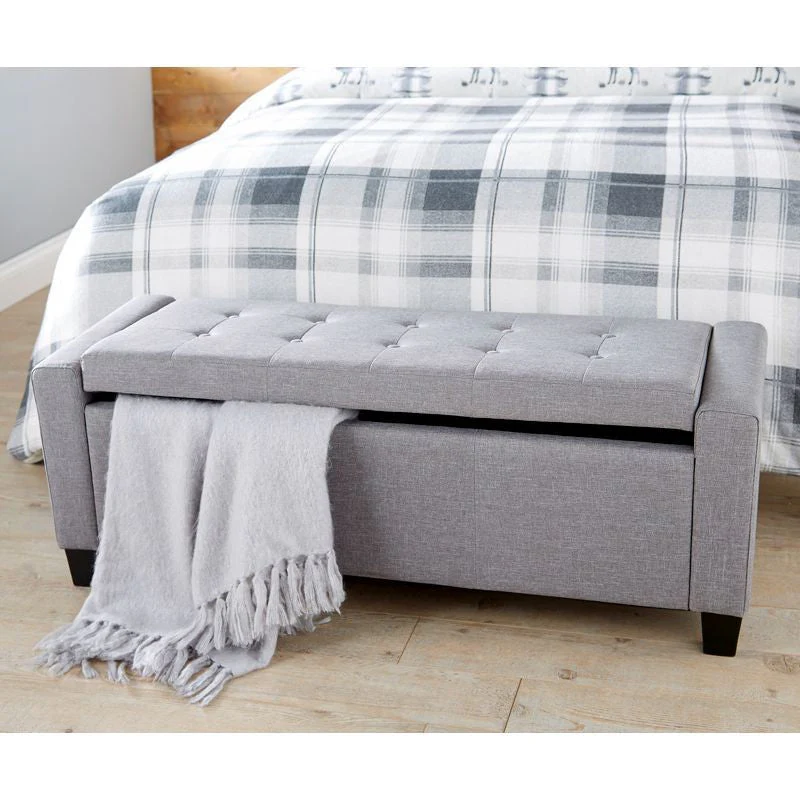 Verona Large Ottoman Fabric Grey 1 Door - Image 3