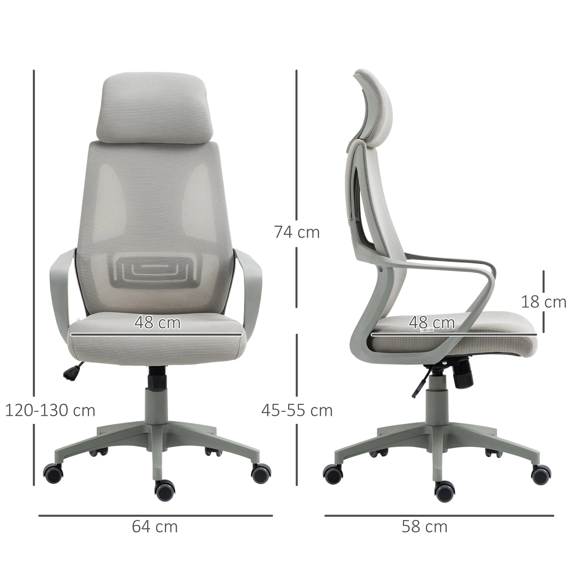 Vinsetto Ergonomic Office Chair w/ Wheel - Image 3