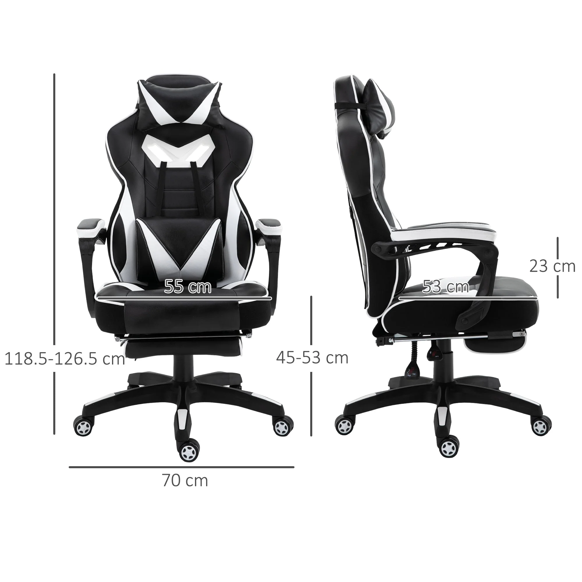 Vinsetto Racing Gaming Chair with Footrest - Image 3