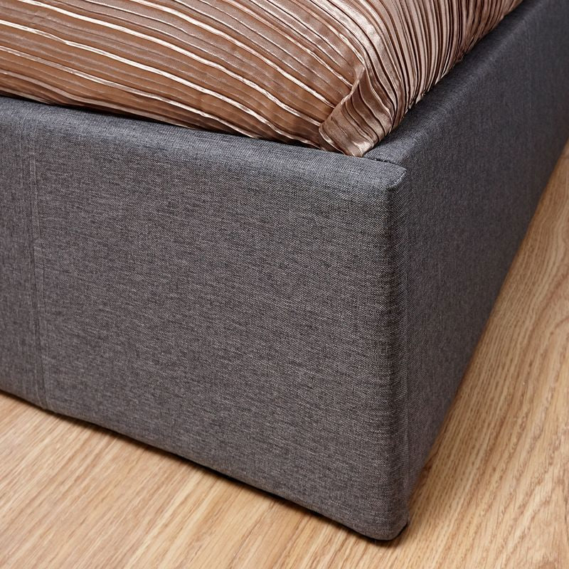 Winston Small Double Ottoman Bed Fabric Black 4 x 7ft - Image 5