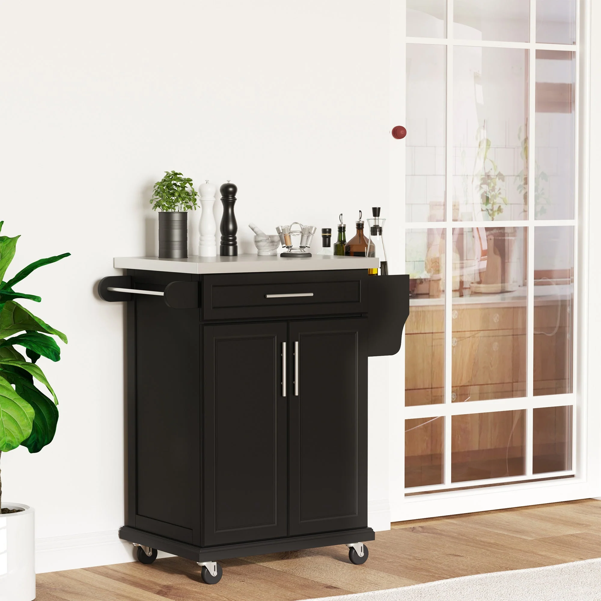 Wooden Kitchen Island on Wheels - Image 7