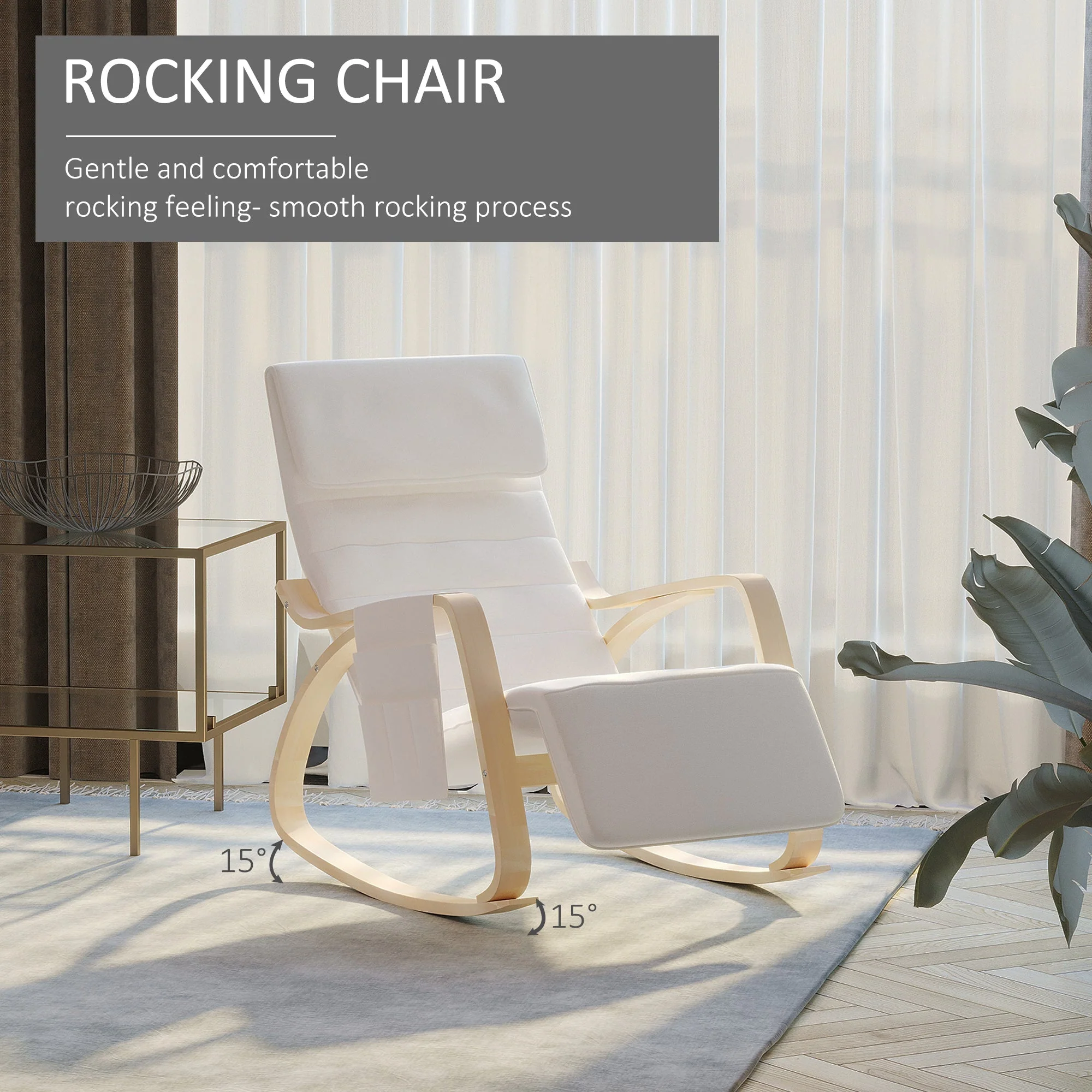 Wooden Rocking Lounge Chair - Image 4