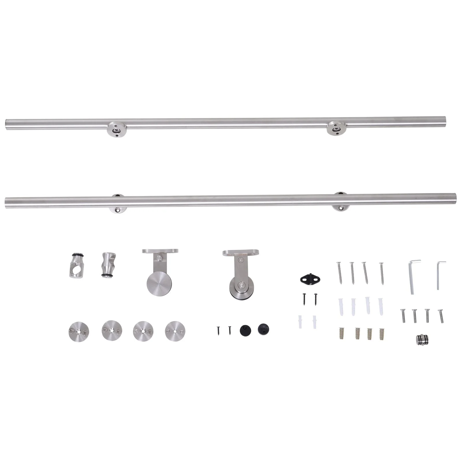Wooden Sliding Door Kit Stainless Steel Smooth Operation Hardware Track Kit System Unit For Single Door 2000mm - Image 9