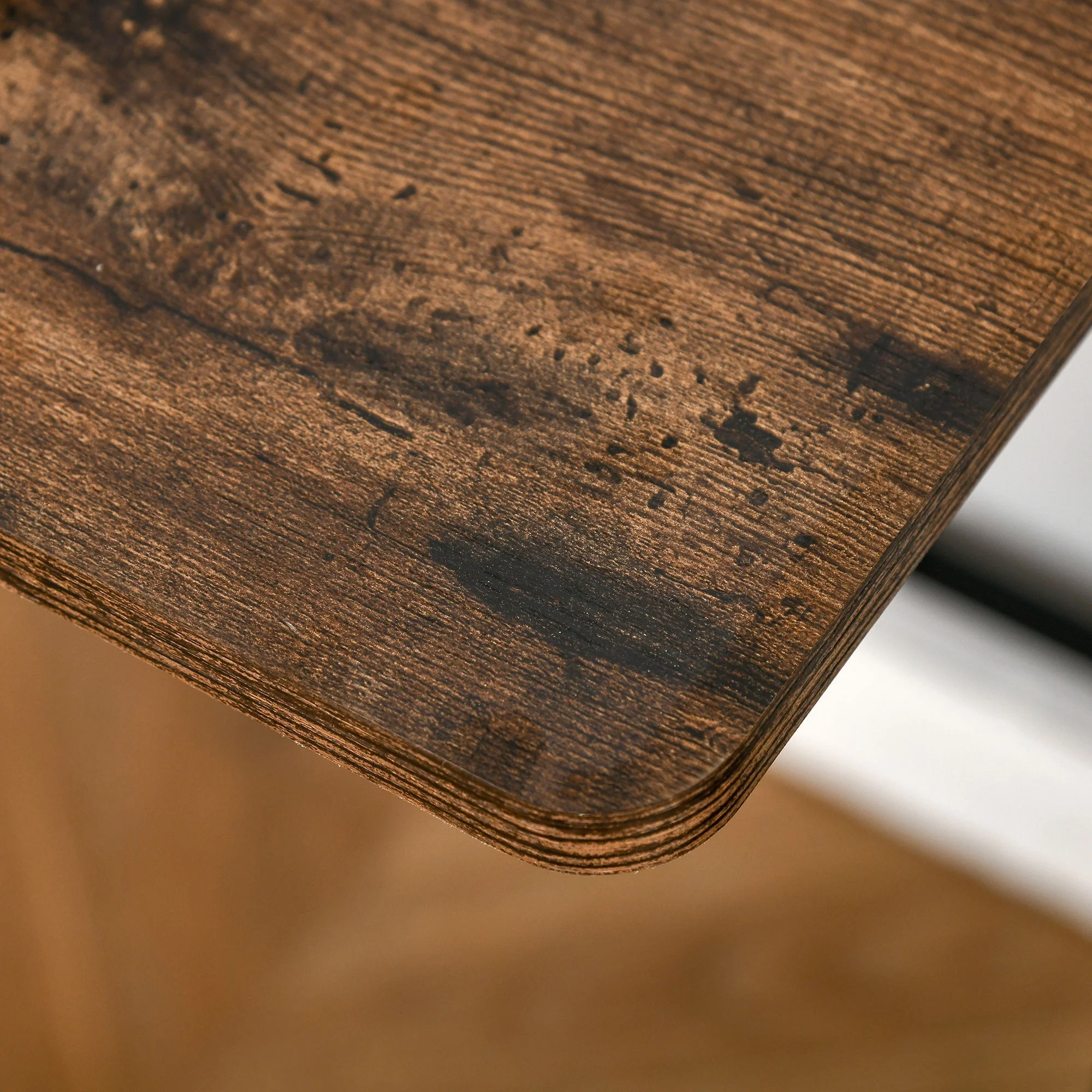Writing Desk Computer Table Home Office PC Laptop Workstation Storage Shelf Rustic Brown - Image 9